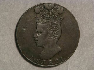 Barbados 1788 1 Penny Pineapple Vf - Xf