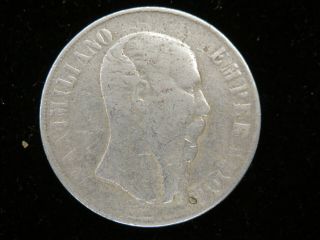 1866 Imperial Mexico Silver Un Peso Z239