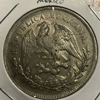 1900 Zs Fz Mexico Silver Un Peso Crown Coin