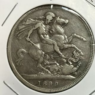1899 Great Britain Silver Queen Victoria Crown Coin