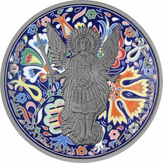 2015 Ukraine 1 Hryvnia Archangel Michael Ornament 1oz Silver Coin