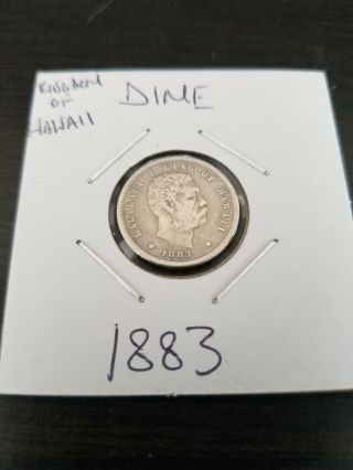 1883 Kingdom Of Hawaii Silver Dime,  Future Us State,  19th Century Coin