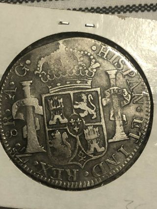 1817 Zs - AG Mexico 8 Reales War of Independence Zacatecas 2