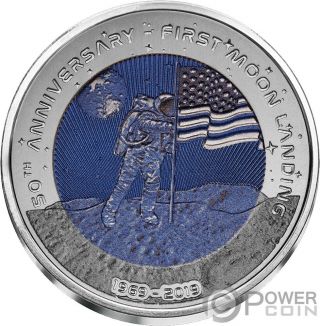 Moon Landing 50th Anniversary Titanium Coin 2 Cedis Ghana 2019