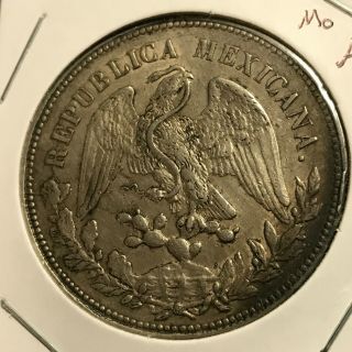 1901 Moam Mexico Silver Un Peso Crown Coin