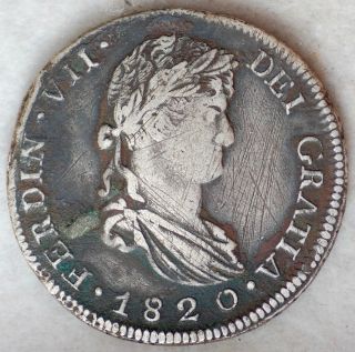 Mexico 1820 Zs Ag 8 Reales F/vf (pochteca Coins)