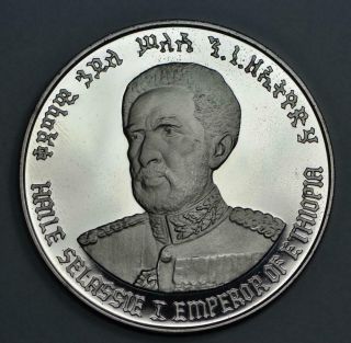 Ethiopia,  1972 Silver 10 Dollars,  Haile Selassie I,  Proof Large Size Coin
