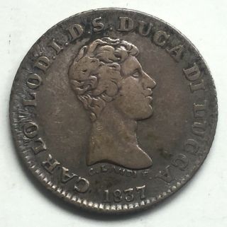 Italy Lucca Silver 1 Lira 1837