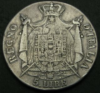 Kingdom Of Napoleon (italian State) 5 Lire 1810 B - Silver - Napoleon I.  - 204