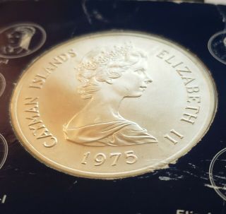 1975 Cayman Islands 50 Dollar Silver Coin (64.  94 Grams.  925)