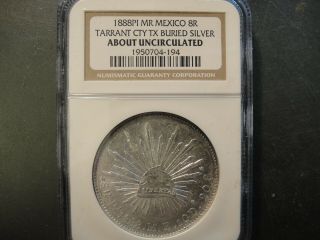 1888 Pi Mr Mexico Silver 8 Reales.  Tarrant Texas Hoard.  Ngc About Uncirculated