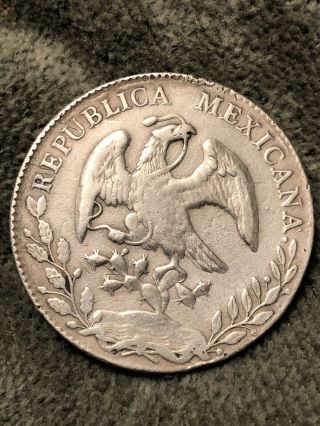 1876 Mexico 8 Reales Mo Bh Silver Mexican Coin