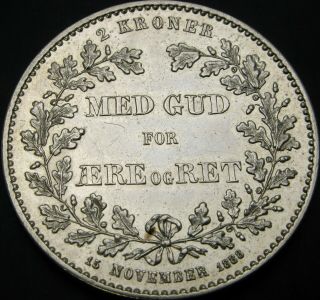 Denmark 2 Kroner 1888 - Silver - Anni.  Of Reign Christian Ix - Vf,  - 1623 ¤