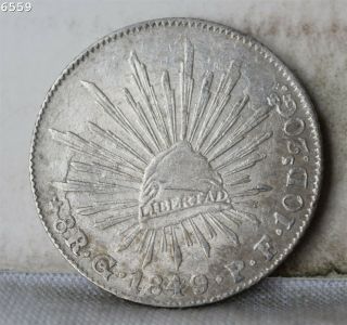 1849 Go/pf Silver Mexico 8 Reales " Xf/au " S/h After 1st Item