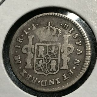 1789 Peru Silver One Real Spanish America Caros Iv Scarce Date