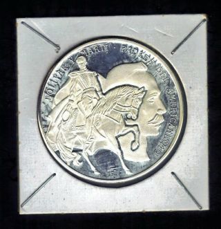 1993 Bolivar And Marti Central America 10 Pesos 999 Silver Coin Km 406 Proof