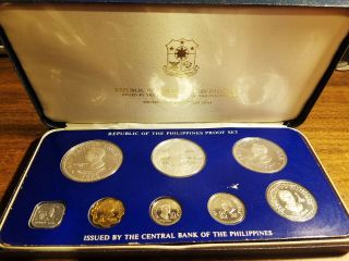 Franklin Philippines 8 - Coin Proof Set 1975 (incl.  Silver)