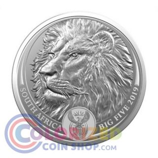 2019 1 Oz South African 5 Rand Silver Lion Big Five Coin In Blistercard