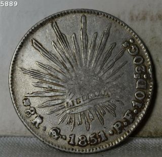1851 Go/pf Silver Mexico 8 Reales S/h After 1st Item