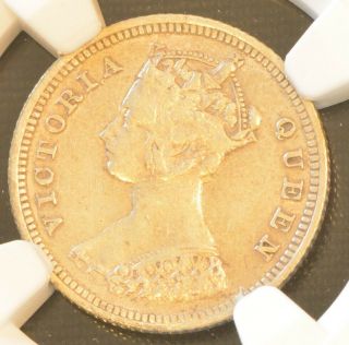 1887 China Hong Kong 10 Cent Victoria Silver Coin Ngc Xf 45