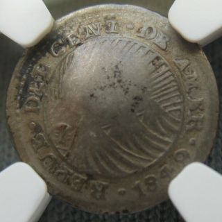 1849 - 57 Costa Rica 1/2 Real c/s On C.  A.  R 1/2 Real 1849 CR JB NGC XF - Details 3