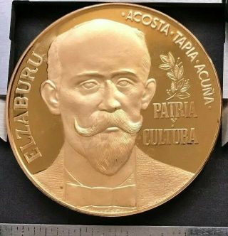 Puerto Rico 1976 Medalla Centenario Ateneo Pr,  M.  Elzaburo,  Laminado Oro Rara