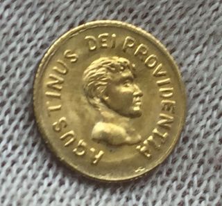Mexico Gold Agustinus Dei Providentia Iturbide 1822 - 1823 Mini Coin Medallion