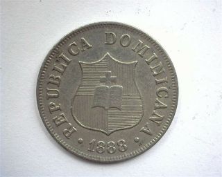 Dominican Republic 1888 - A 2 1/2 Centavos Near Choice Uncirculated Km 7.  3