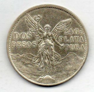 Coin Mexico,  2 Pesos,  Silver,  Year 1921,  Km 462