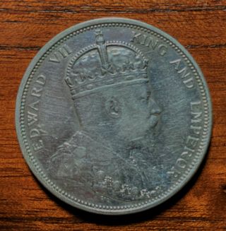 1904 Straits Settlements 1 Dollar Silver Coin,  XF 2