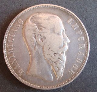 1866 50 Cent Silver Maximiliano Emperador Please See The Coin,