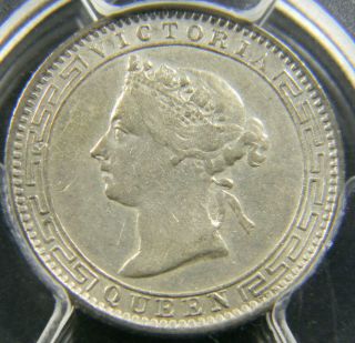 Ceylon - Sri Lanka 1895 Silver 25 Cents - Victoria Pcgs Au 53 Gold Sheild