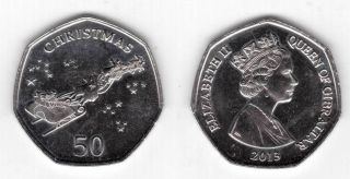 Gibraltar – 50 Pence Unc Coin 2013 Year Christmas Santa Sleigh