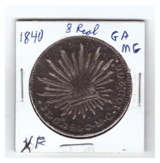 1840 Mexico Ga Mc Silver 8 Reales Guadalajara (vf, ) Coin