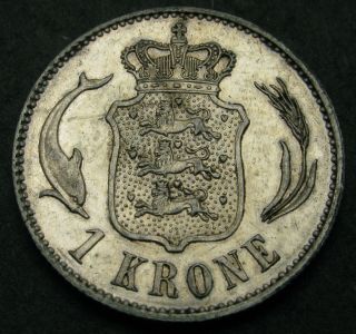 Denmark 1 Krone 1875 (h) Hc//cs - Silver - Christian Ix.  - Xf/aunc - 2903