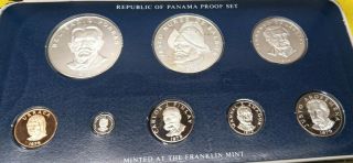 1975 Coinage Of The Republic Of Panama 8 Coin Proof Set