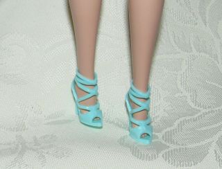 Barbie Silkstone Posable Blue Chiffon High Heel Shoes Accessory 4 Doll