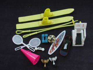 Athletic Barbie Doll: Skiing,  Tennis,  Surfing,  Treadmill,  Megaphone,  Trophies