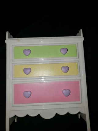 Barbie Baby Nursery Dresser Changing Table 1 Drawer Opens Heart Drawer Handles
