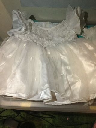 Build A Bear Wedding Bride Flower Girl White Gown Dress Lace Veil Flower