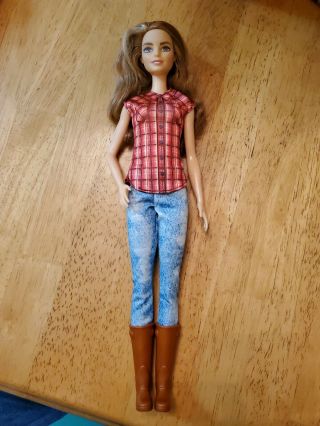 Career Barbie Doll - Farmer; Mattel 2015 Light Brown Hair; Brown Eyes.