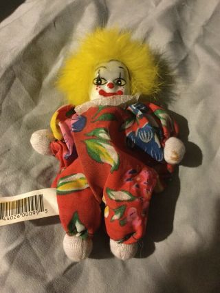 Miniature Clown Doll Happy 5 Inches Porcelain