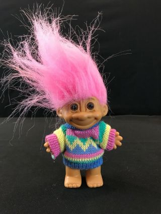 Russ 5 In Pink Hair Troll In Sweater
