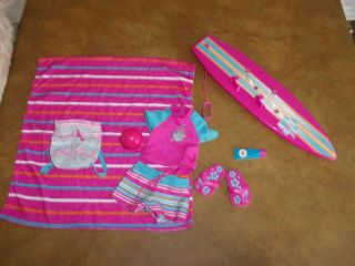 American Girl & Og 18 Inch Doll Size Funrise Surfboard Clothes Accessories