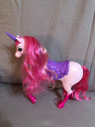Mattel Barbie Pink Regal Unicorn Horse Purple Saddle Euc
