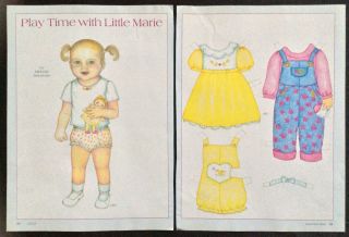 Playtime With Little Marie Paper Doll By Michele De Leeuw,  Mag.  Pd.  2004