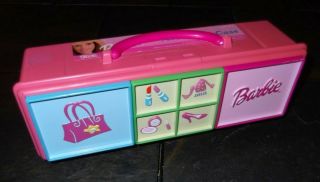 Barbie Ken Doll Clothes Shoes & Accessory Storage Case W/ Pull - Out Bins