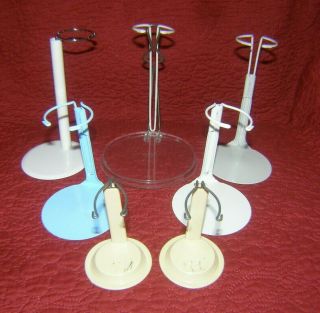 Seven Doll Stands: Various Sizes 3 " To 5 " Tall For Dolls 5 Inches To 10 Inches