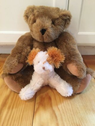 Vermont Teddy Bear 16” Jointed With Dog