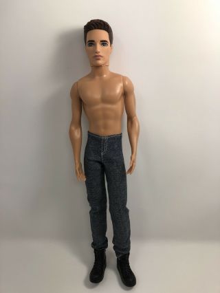 Mattel Barbie Fashionistas Ryan Brunette Ken Doll Male 12 " Nude Molded Hair